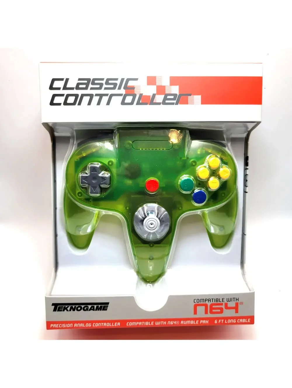 Nintendo 64 Wired Controller for N64 - TeknoGame® - Extreme Green - NEW IN BOX!